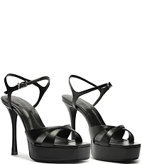 Schutz Maxine Leather Stiletto Platform Dress Sandals