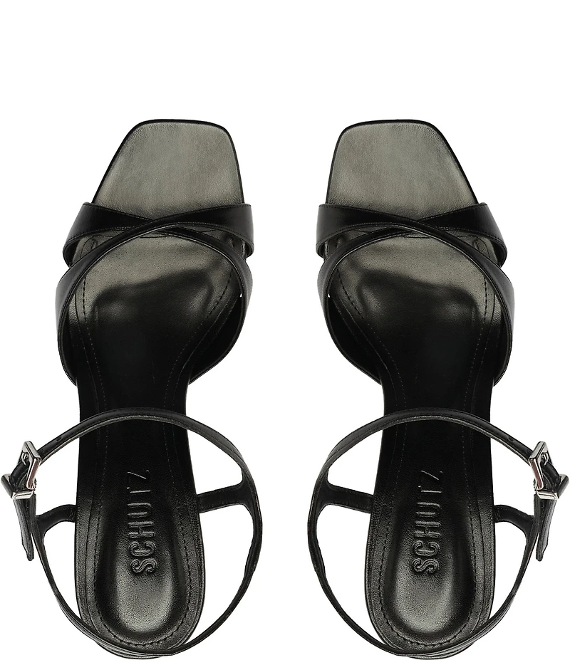 Schutz Maxine Leather Stiletto Platform Dress Sandals