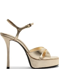 Schutz Maxine Leather Stiletto Platform Dress Sandals