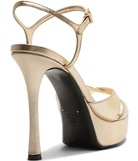 Schutz Maxine Leather Stiletto Platform Dress Sandals