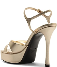 Schutz Maxine Leather Stiletto Platform Dress Sandals