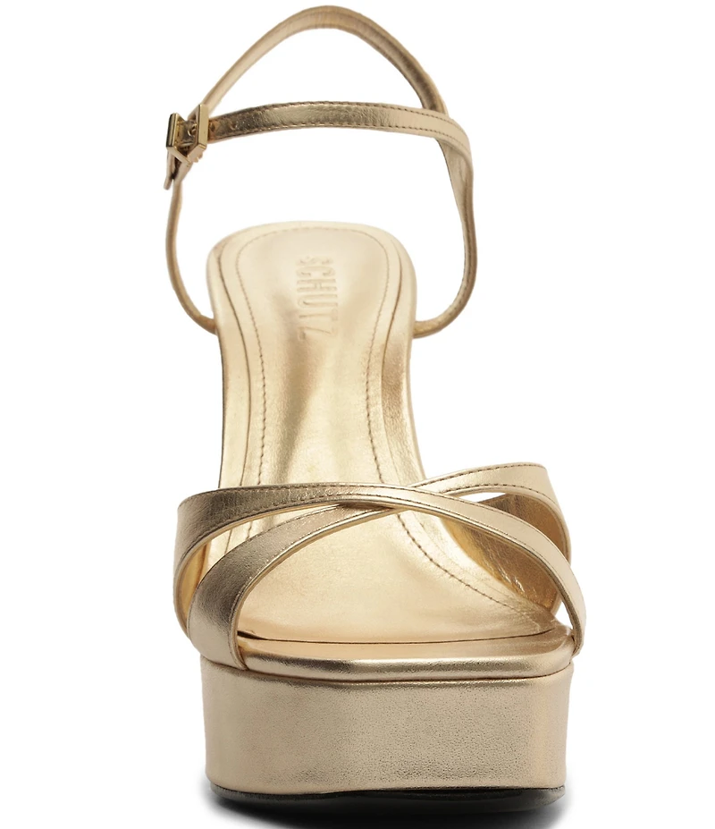 Schutz Maxine Leather Stiletto Platform Dress Sandals