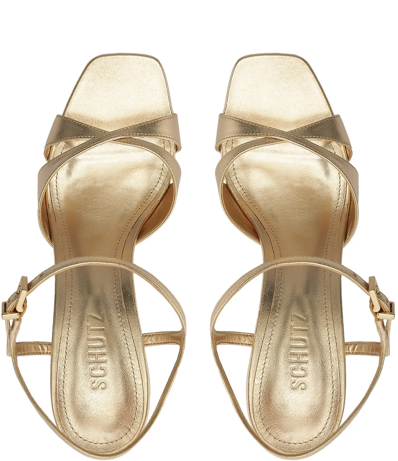 Schutz Maxine Leather Stiletto Platform Dress Sandals