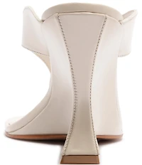 Schutz Maya Leather Square Toe Thong Sculpted Wedge Sandals