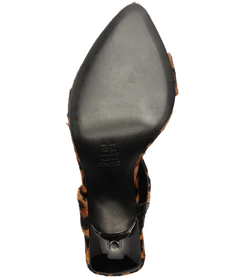 Schutz Melina Leopard Print Suede Calf Hair Toe Loop Dress Sandals