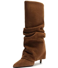 Schutz Mikki Cloak Suede Mid Calf Boots