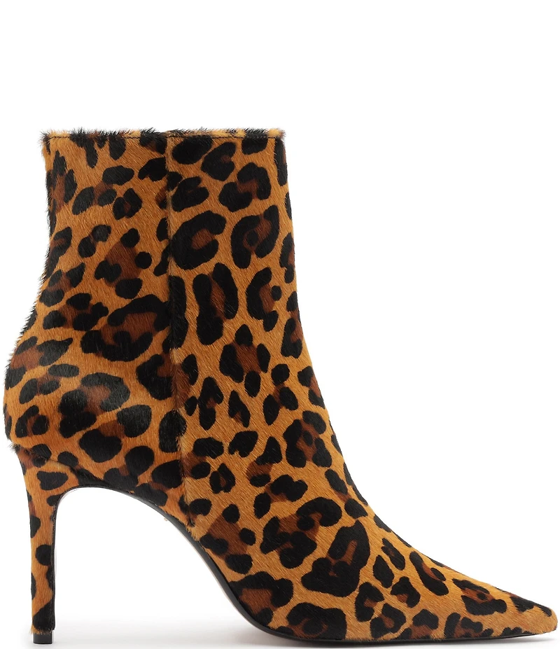 Schutz Mikki Leopard Print Hair Calf Booties
