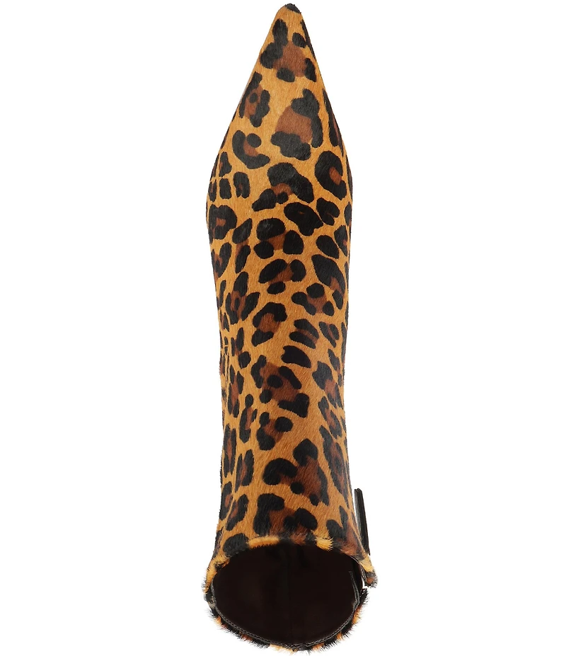 Schutz Mikki Leopard Print Hair Calf Booties