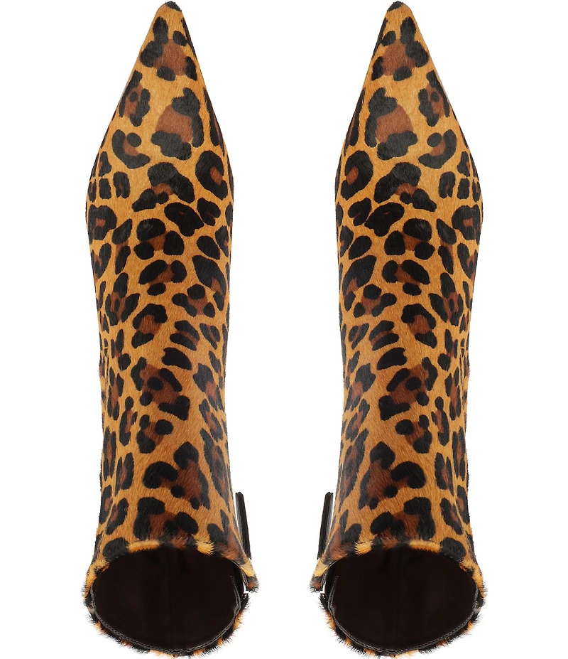 Schutz Mikki Leopard Print Hair Calf Booties