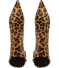 Schutz Mikki Leopard Print Hair Calf Booties