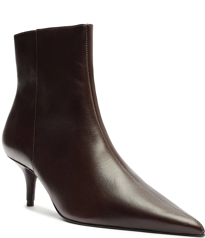 Schutz Mikki Mid Leather Dress Booties
