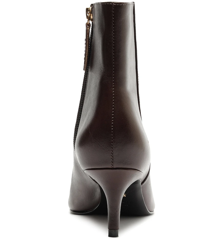 Schutz Mikki Mid Leather Dress Booties