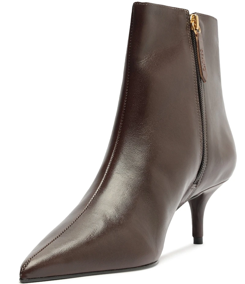 Schutz Mikki Mid Leather Dress Booties