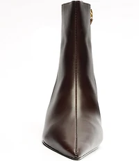Schutz Mikki Mid Leather Dress Booties