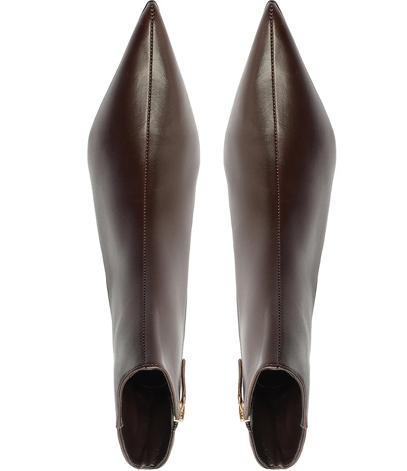 Schutz Mikki Mid Leather Dress Booties