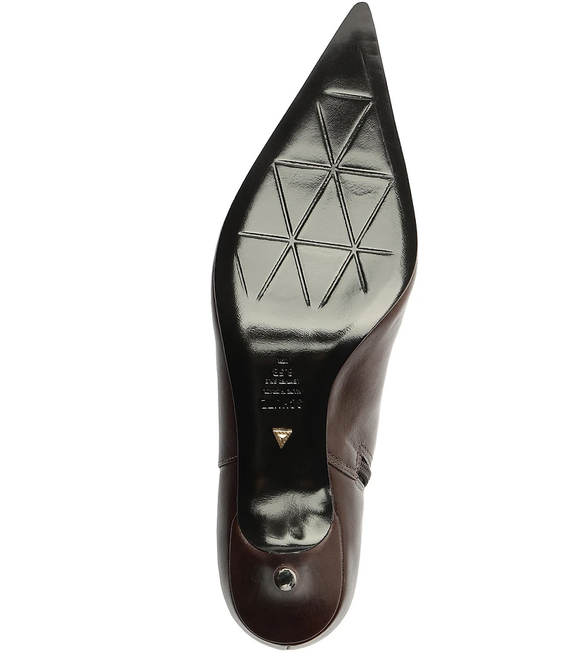 Schutz Mikki Mid Leather Dress Booties