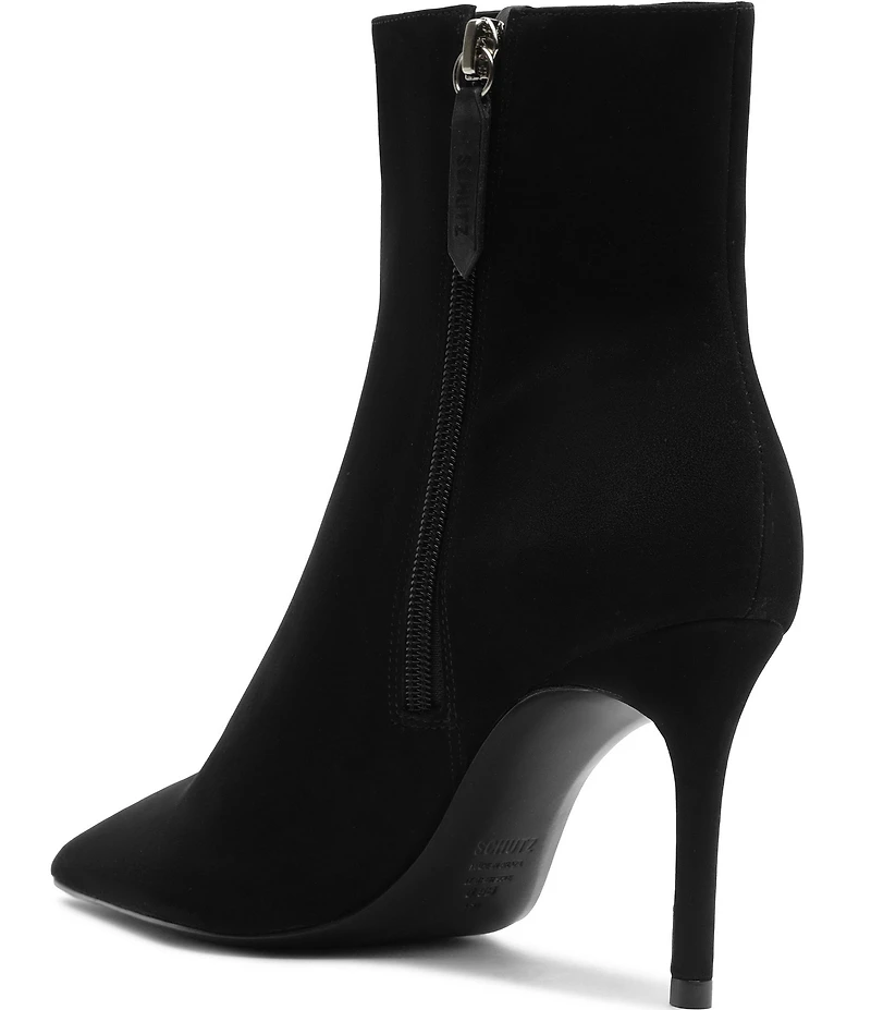 Schutz Mikki Nubuck Suede Pointed Toe Stiletto Dress Booties