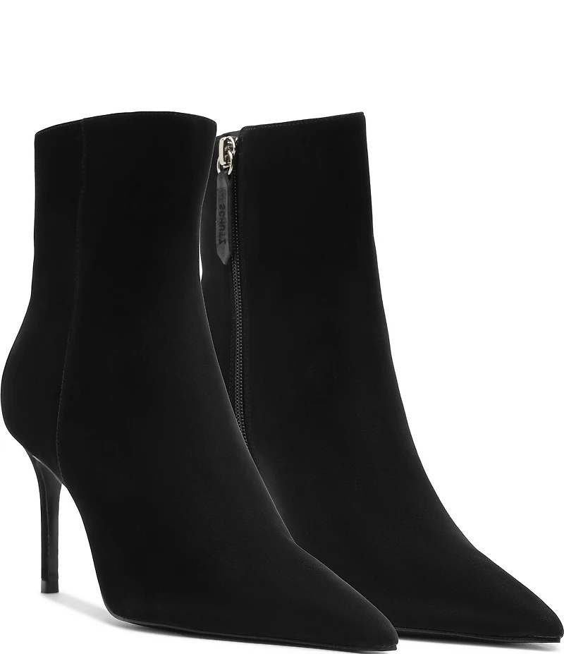 Schutz Mikki Nubuck Suede Pointed Toe Stiletto Dress Booties