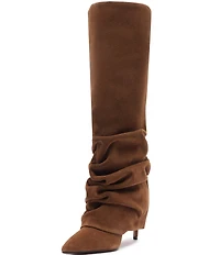 Schutz Mikki Up Cloak Suede Tall Boots