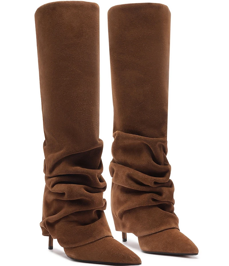 Schutz Mikki Up Cloak Suede Tall Boots