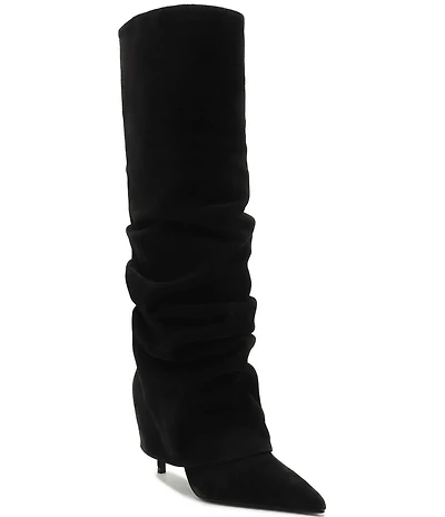 Schutz Mikki Up Cloak Suede Tall Boots