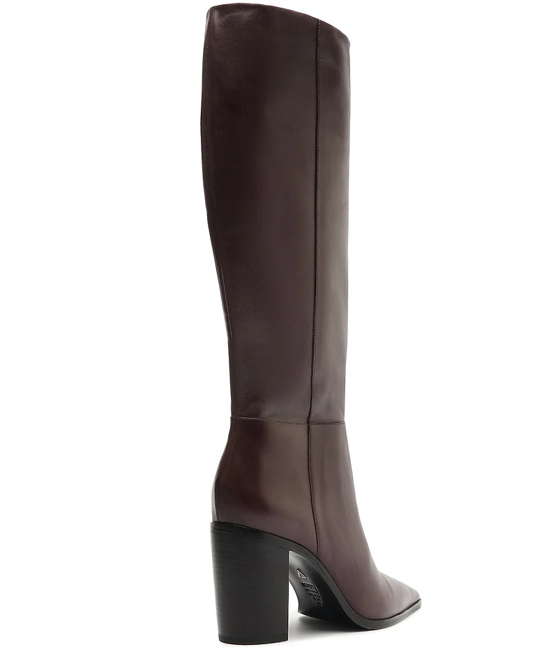 Schutz Mikki Up Leather Block Heel Tall Boots