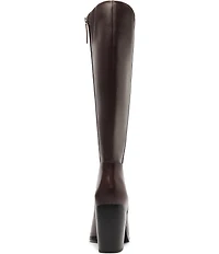 Schutz Mikki Up Leather Block Heel Tall Boots
