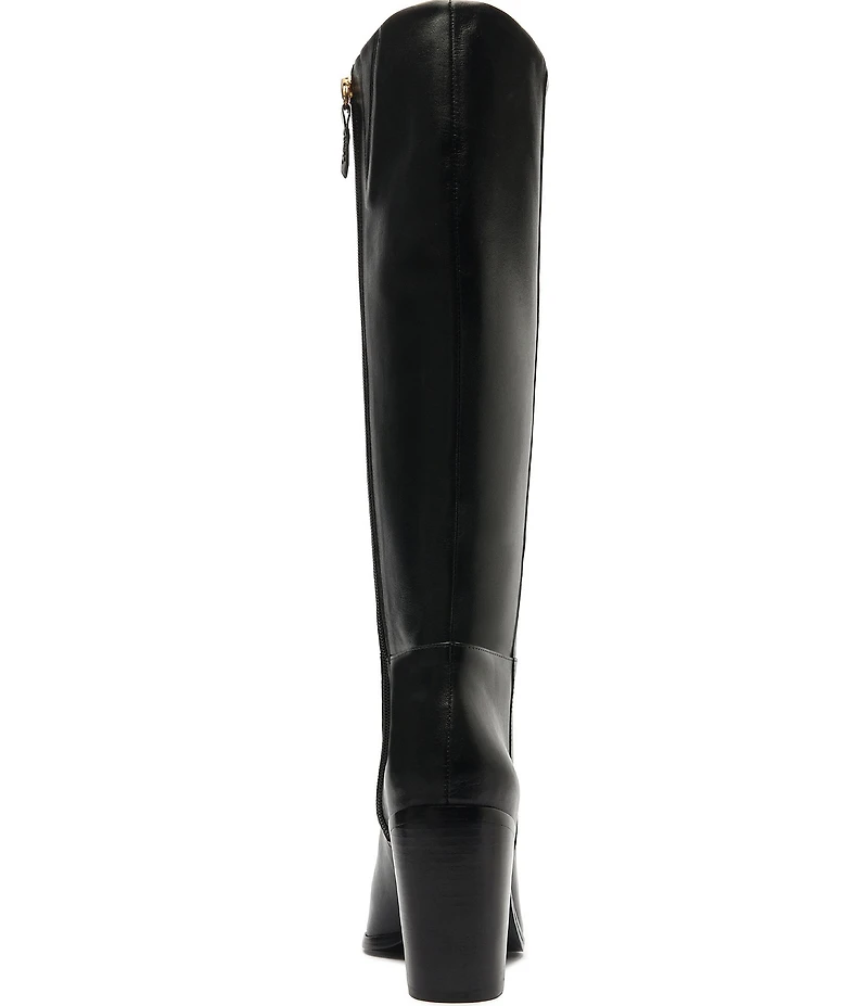 Schutz Mikki Up Leather Block Heel Tall Boots