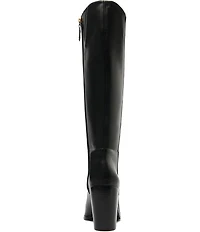 Schutz Mikki Up Leather Block Heel Tall Boots