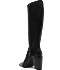 Schutz Mikki Up Leather Block Heel Tall Boots