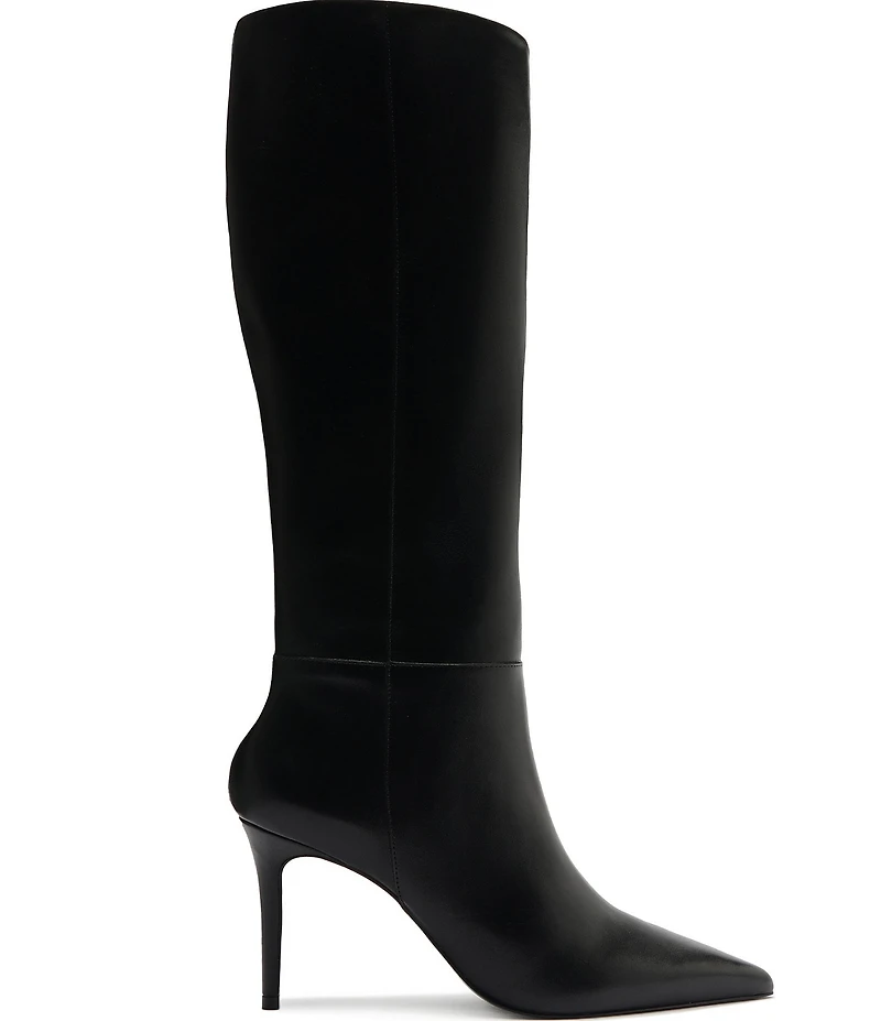 Schutz Mikki Up Leather Stiletto Tall Boots