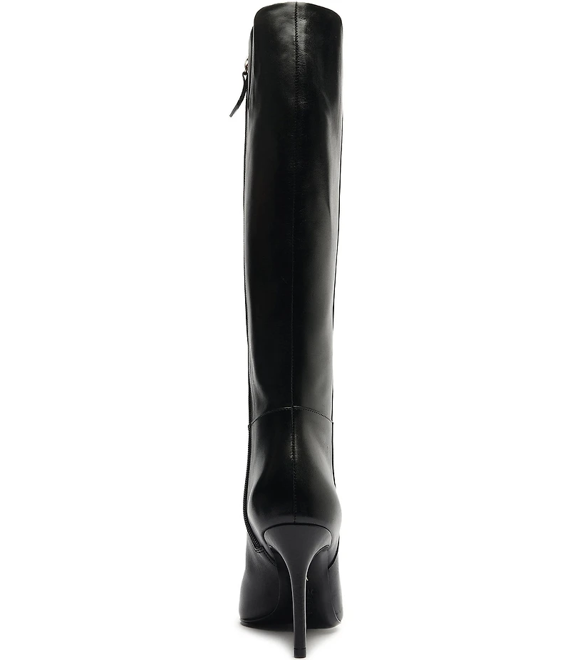 Schutz Mikki Up Leather Stiletto Tall Boots