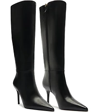 Schutz Mikki Up Leather Stiletto Tall Boots