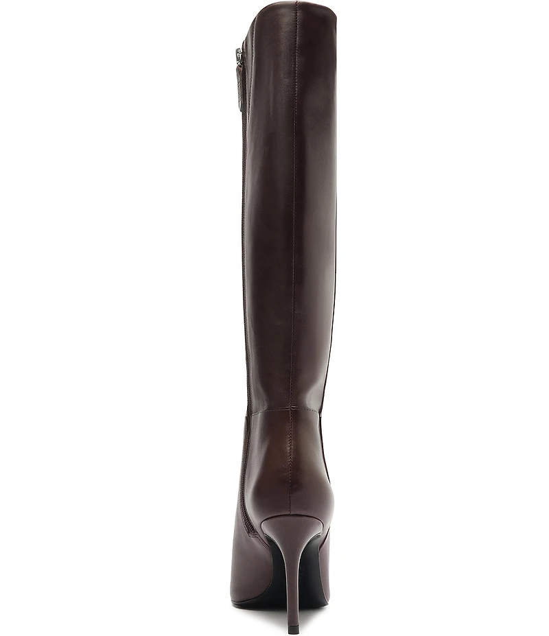 Schutz Mikki Up Leather Stiletto Tall Boots