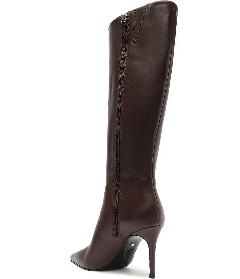 Schutz Mikki Up Leather Stiletto Tall Boots
