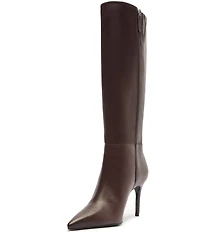 Schutz Mikki Up Leather Stiletto Tall Boots