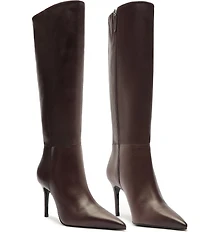 Schutz Mikki Up Leather Stiletto Tall Boots
