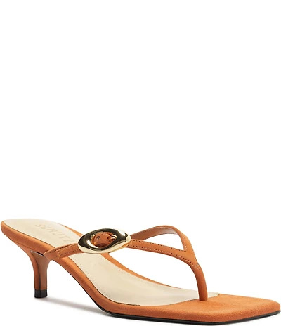 Schutz Miriam Nubuck Suede Thong Dress Sandals