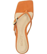 Schutz Miriam Nubuck Suede Thong Dress Sandals