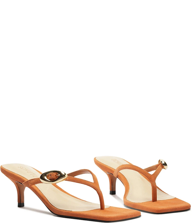 Schutz Miriam Nubuck Suede Thong Dress Sandals