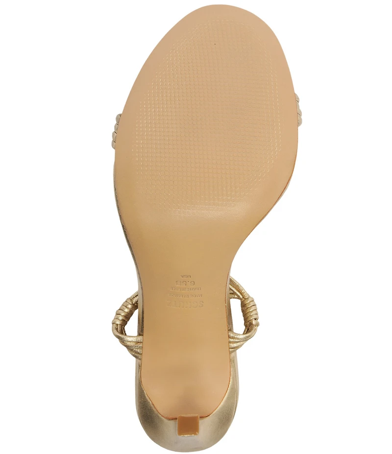 Schutz Nara Metallic Leather Dress Sandals