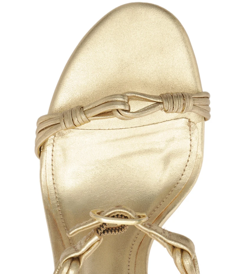 Schutz Nara Metallic Leather Dress Sandals