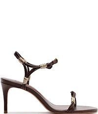 Schutz Nara Leather Mid Heel Dress Sandals