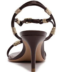 Schutz Nara Leather Mid Heel Dress Sandals