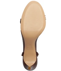 Schutz Nara Leather Mid Heel Dress Sandals