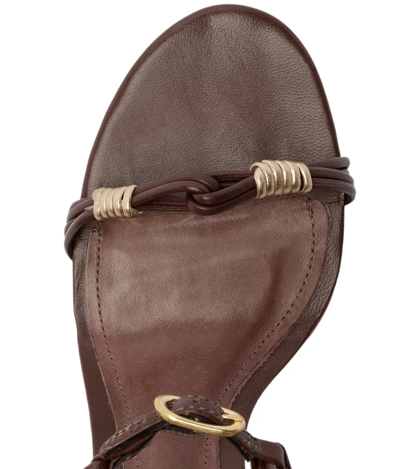 Schutz Nara Leather Mid Heel Dress Sandals