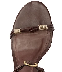 Schutz Nara Leather Mid Heel Dress Sandals