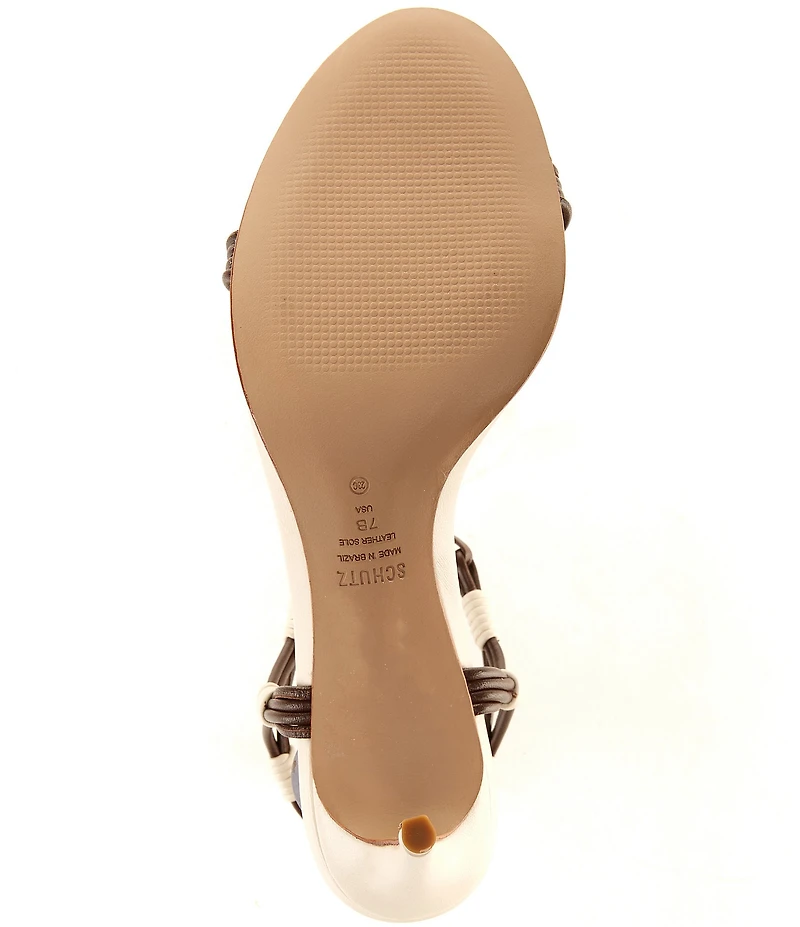Schutz Nara Leather Mid Heel Dress Sandals