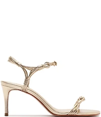Schutz Nara Mid Metallic Leather Dress Sandals