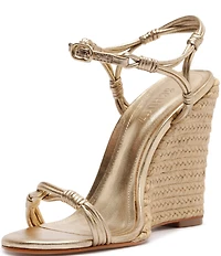 Schutz Nara Leather Espadrille Wedge Sandals